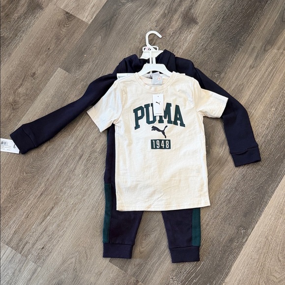 3 piece PUMA Forest Green and Navy Hoodie Set - Picture 2 of 2